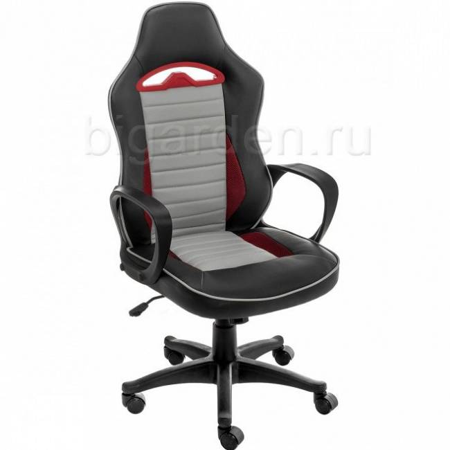 Компьютерное кресло LOKI серое/черное/красное