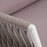 "Касабланка" правый модуль плетеный из роупа, каркас алюминий светло-серый (RAL7035) шагрень, роуп серо-коричневый 23мм, ткань Neo ash