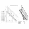 Модульная лестница Стандарт - Классик (прямой марш) 2250-2350, 225, Серый