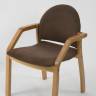 Стол Монте К 90 натур со стульями Джуно натур велюр коричневый