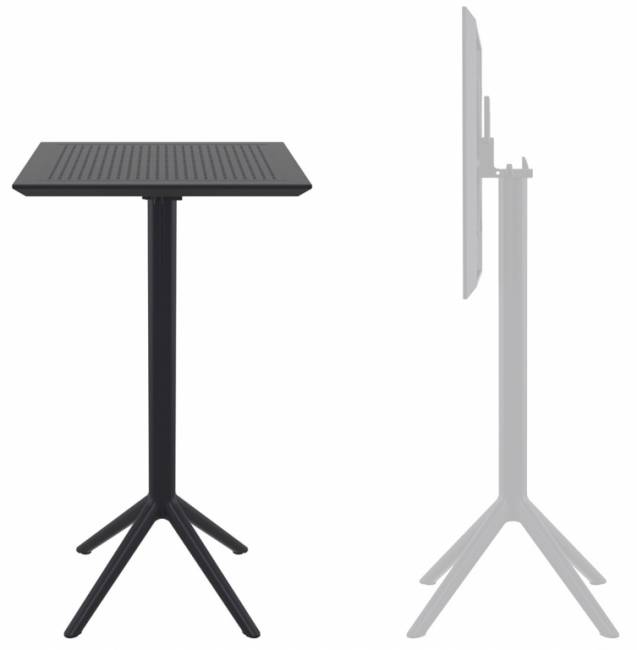 Стол пластиковый барный складной Sky Folding Bar Table 60 черный 600х600х1080 мм
