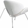 Кресло дизайнерское DOBRIN EMILY, белый винил YP17, хромированная сталь