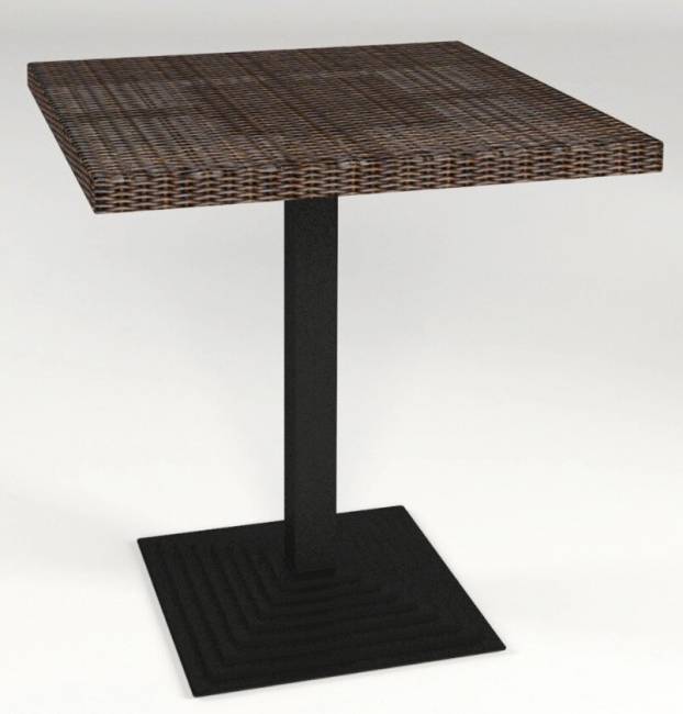 Стол на одной опоре "Малага" 70, из искусственного ротанга, коричневый, черный
