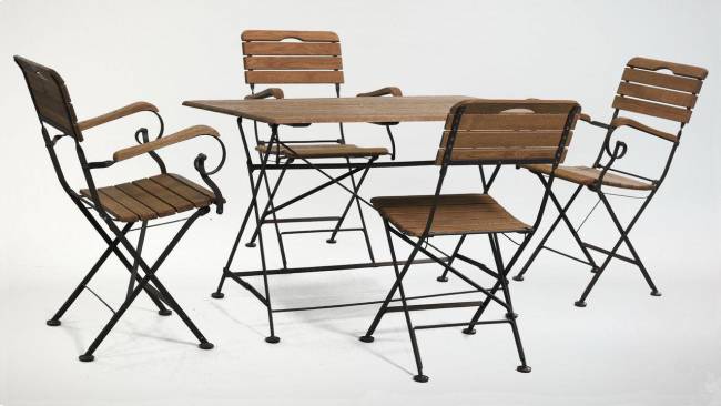 Стол прямоугольный 120*80 см + 4 стула с подлокотниками