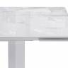 Стеклянный стол Монерон 200(260)х100х77 белый мрамор / белый
