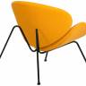 Кресло дизайнерское DOBRIN EMILY, желтая ткань AF13, черное основание