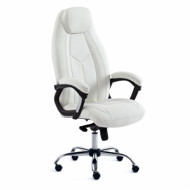 Кресло BOSS Lux белый кож/зам