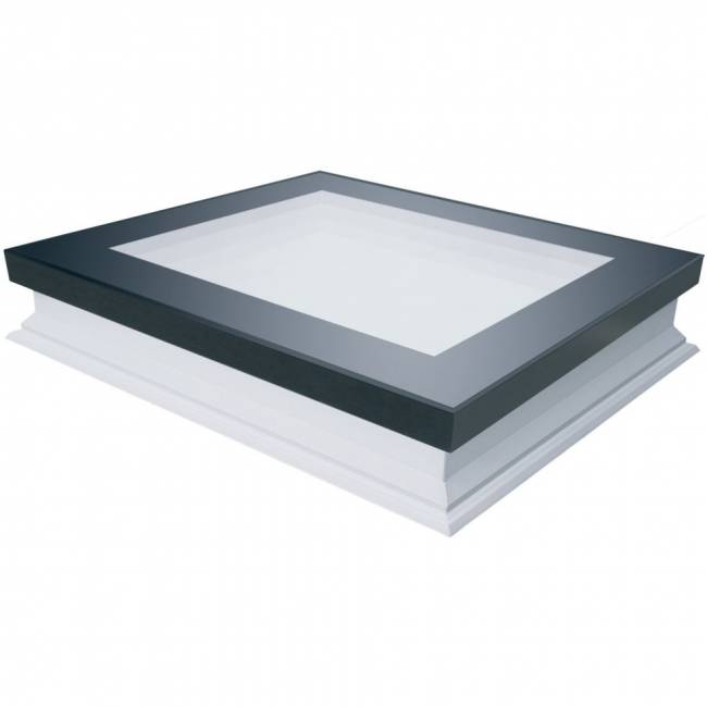 Окно для плоских крыш без купола FAKRO DXF-D U6 (глухое), двухкамерный морозостойкий, ПВХ 90х90