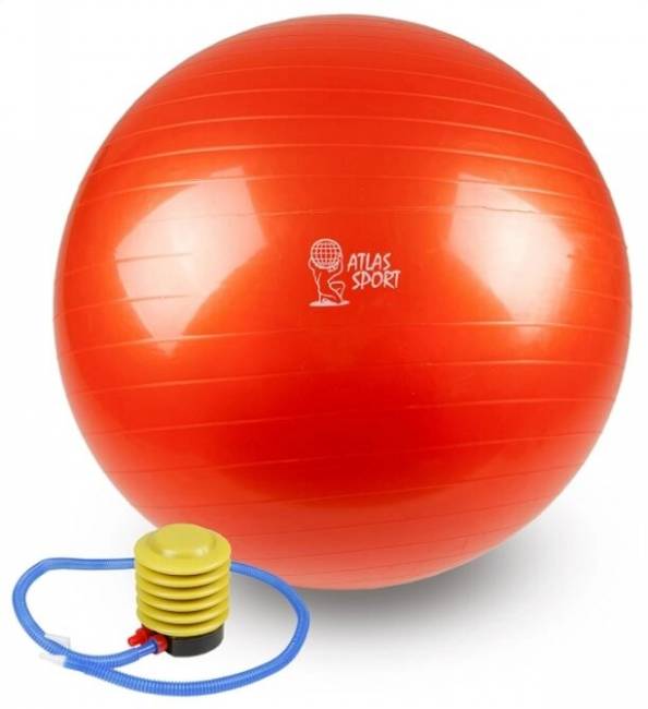 Мяч гимнастический "Фитбол", с насосом, 55 см, Оранжевый