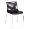 Стул SKALBERG (mod. C-084-A) металл/пластик, 46 х 56 х 79 см, Black (черный) / Chrome (хром) (Комплект из 4 шт.) Black (черный) / Chrome (хром) металл/пластик