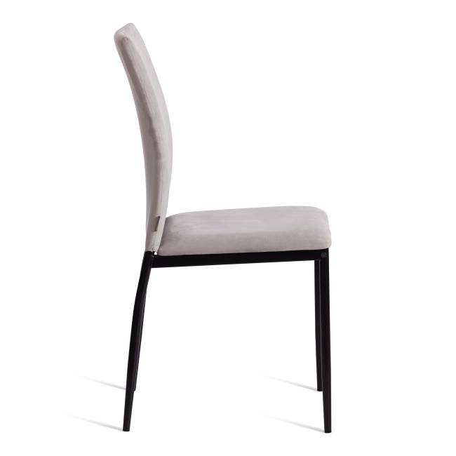 Стул CAPRI (mod. BC565-DC) / 1 шт. в упаковке металл, флок, 43 х 53 х 92 см, Light grey (светло-серый) HLR14 / черный светло-серый металл, флок