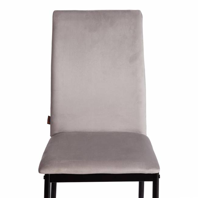 Стул CAPRI (mod. BC565-DC) / 1 шт. в упаковке металл, флок, 43 х 53 х 92 см, Light grey (светло-серый) HLR14 / черный светло-серый металл, флок