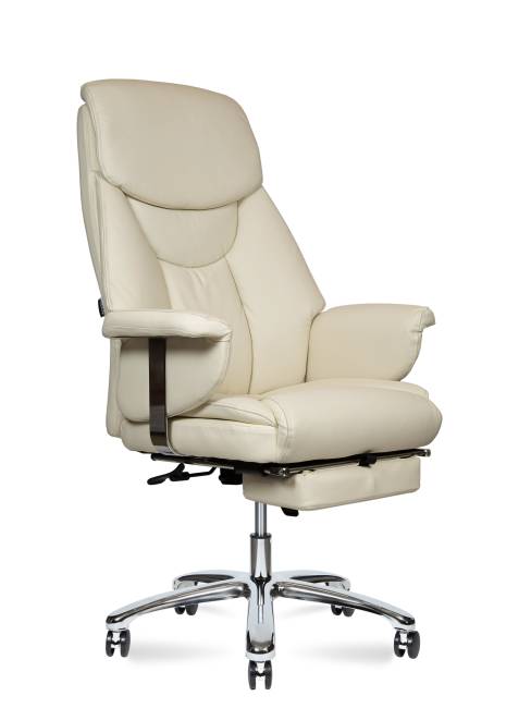 Кресло офисное / Парламент / (ivory) сталь + хром /слоновая кость кожа Кресло офисное / Парламент / (ivory) сталь + хром /слоновая кость кожа