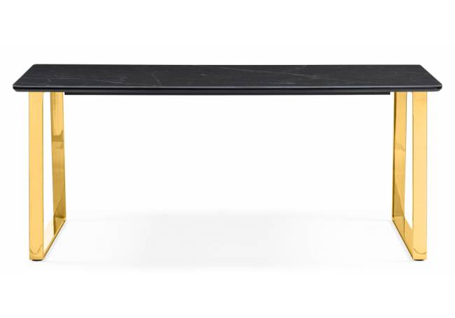 Керамический стол Селена 2 180х90 черный мрамор / золото