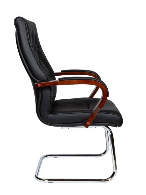 Кресло офисное / Боттичелли CF / дерево / черная кожа