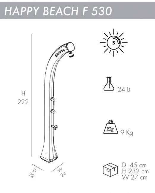 Душ солнечный Happy Beach F 530 белый 220х240х2220 мм