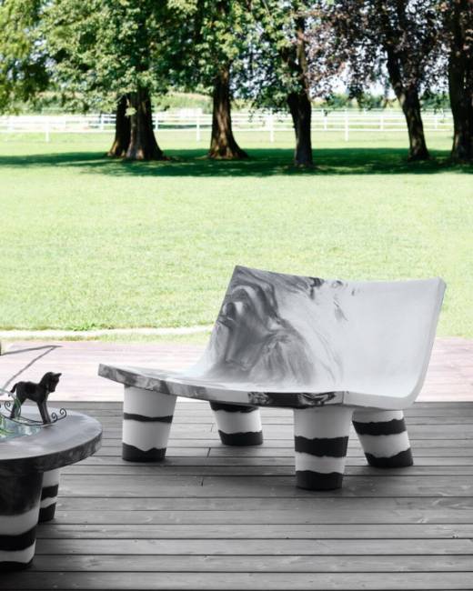 Диван пластиковый двухместный Low Lita Love Anniversary Edition арабескато 1180х800х700 мм