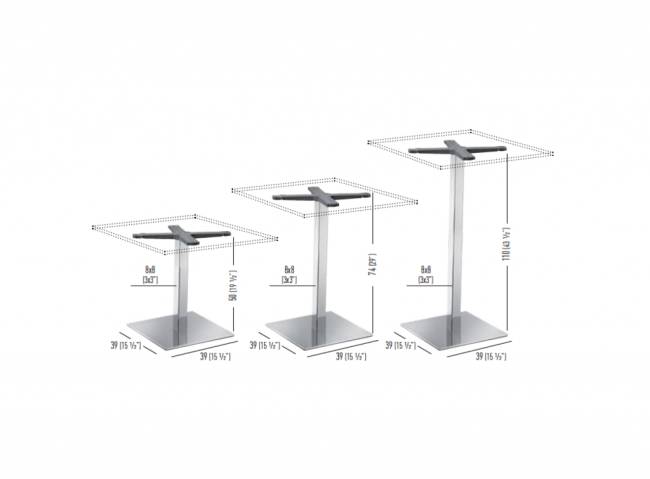 Подстолье металлическое Q1 390х390х740 мм