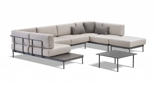 Кушетка металлическая с левым подлокотником Solaya 9 2220х500х800 мм