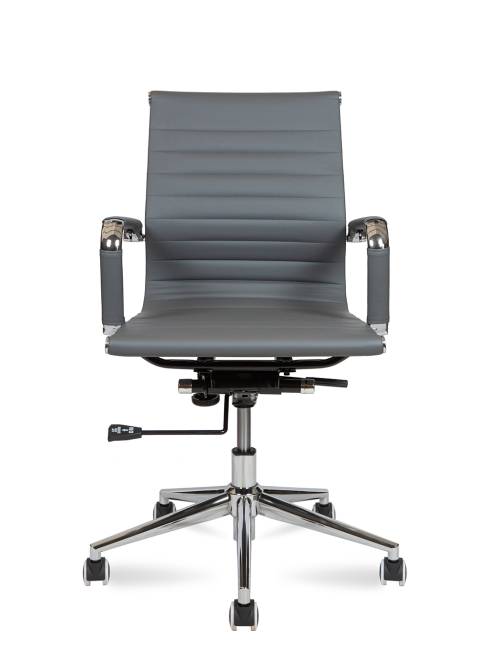 Кресло офисное / Техно LB только Москва / УЦЕНКА  хром / серая экокожа