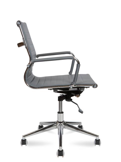 Кресло офисное / Техно LB только Москва / УЦЕНКА  хром / серая экокожа