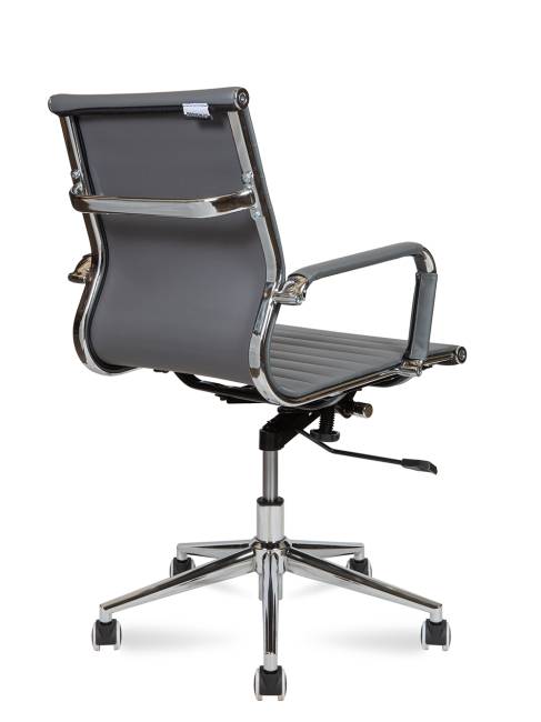 Кресло офисное / Техно LB только Москва / УЦЕНКА  хром / серая экокожа