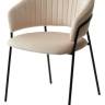 Стул ГЕММА, цвет H-06 Бежевый, велюр / черный каркас М-City
