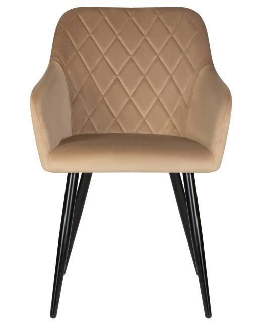 Стул обеденный DOBRIN ROBERT, черные матовые ножки, велюр V108-104 Мокко