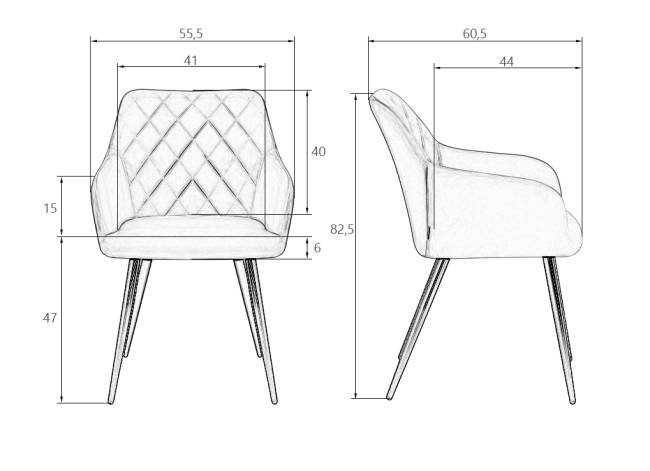 Стул обеденный DOBRIN ROBERT, черные матовые ножки, велюр V108-104 Мокко