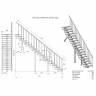 Модульная лестница Стандарт - Классик (прямой марш) 3240-3420, 180, Серый
