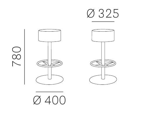 Табурет барный с обивкой Lotus Ø400х780 мм Табурет барный с обивкой Lotus Ø400х780 мм