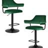 Набор 2 шт Стул барный DOBRIN CHARLY BLACK, зеленый велюр (MJ9-88)