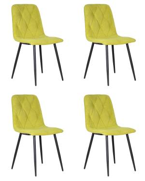 Набор 4 шт Стул обеденный DOBRIN CHILLY ROMBO, Лайм Simple 14, основание черное
