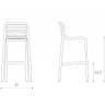 Стул пластиковый барный Doga Stool табак 510х515х985 мм