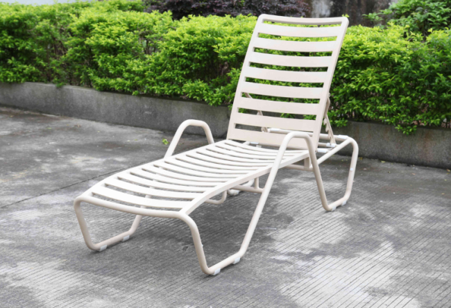 Шезлонг-лежак металлический Sunbed бежевый 2000х625х1050