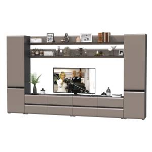 Мебель для гостиной модульная Сидней № 121 цвет антрацит/МДФ веллюто капучино