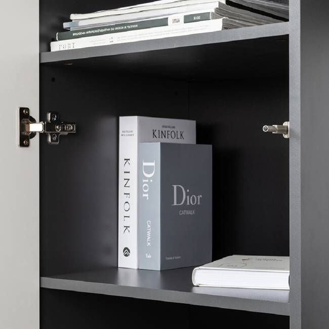 Мебель для гостиной модульная Сидней № 121 цвет антрацит/МДФ веллюто капучино