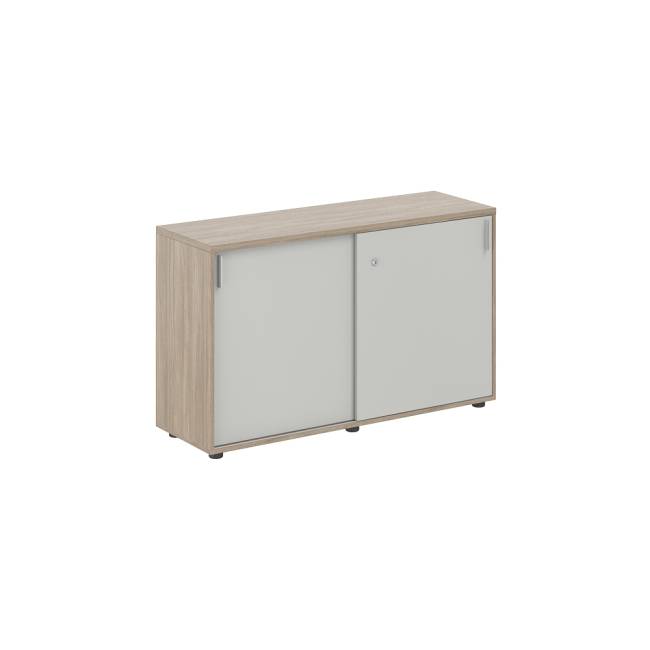 SG.701.OD.SH / Шкаф купе 1238х400х750 низкий, с замком / корпус: дуб темный, фасады: серый бархат