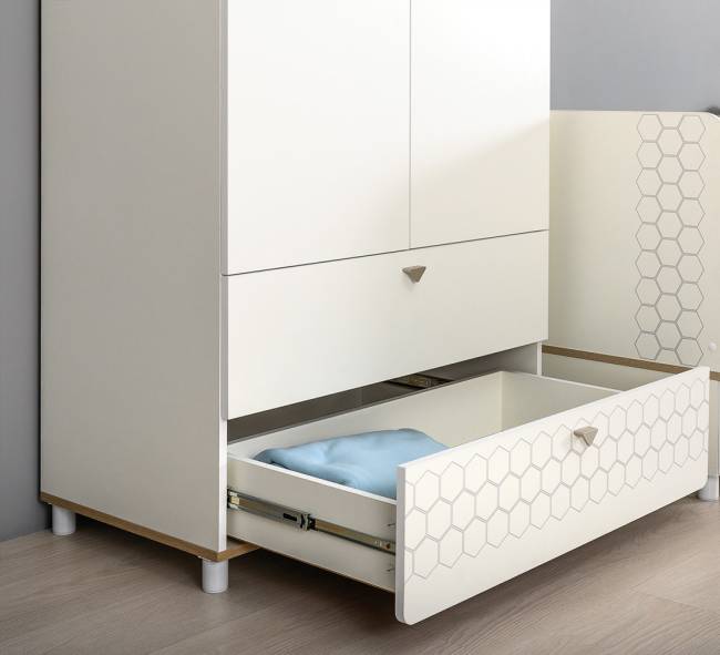 Шкаф и стеллаж Эйп цвет белый/дуб белый