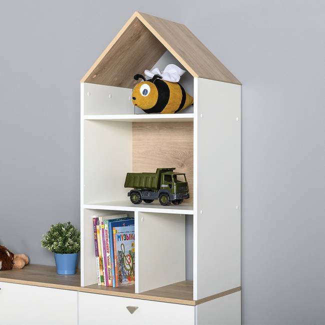 Шкаф и стеллаж Эйп цвет белый/дуб белый