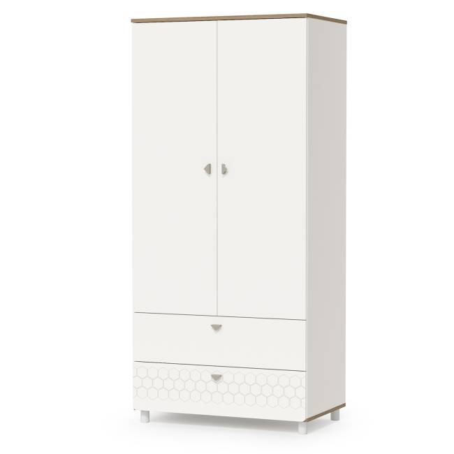 Шкаф и стеллаж Эйп цвет белый/дуб белый