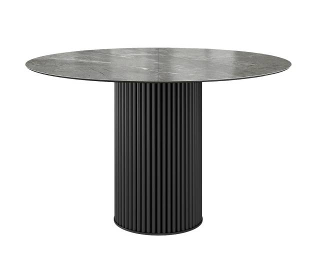 Стол DikLine AKRR120 Керамика Tundra Gris (темно-серый суперглянец)/подстолье черное/опоры черные (2 уп.)