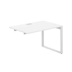 AG.187.WH.L.72.WH / Секция рабочей станции 1200х800х750 / профиль О-образный: 70х20 белый; лючок: серебро; столешница: белый