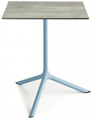 Стол ламинированный обеденный Tripe Maxi голубой, состаренный серый дуб 700х700х740 мм