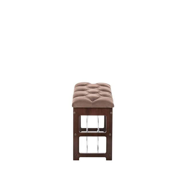 Банкетка Leset "Грейс" Орех V23 молочный шоколад, каретная стяжка