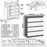 Комод Мори четыре ящика МК800.4 с письменным столом с навесной полкой на 1200 цвет графит/белый