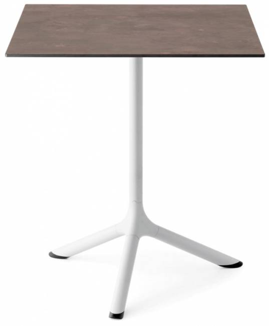 Стол ламинированный обеденный складной Tripe Folding белый, кортен 600х600х740 мм