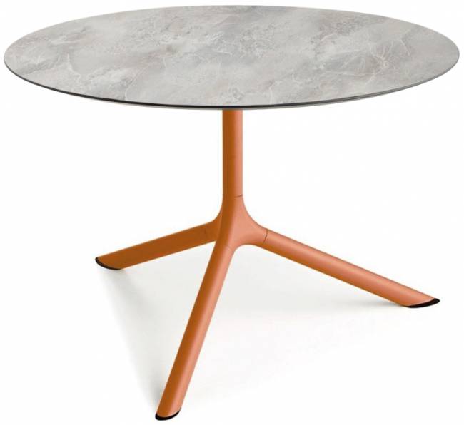 Столик ламинированный кофейный Tripe Maxi терракотовый, каменный Ø800х510 мм