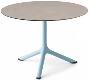 Столик ламинированный кофейный Tripe голубой, тортора шпатель Ø700х510 мм