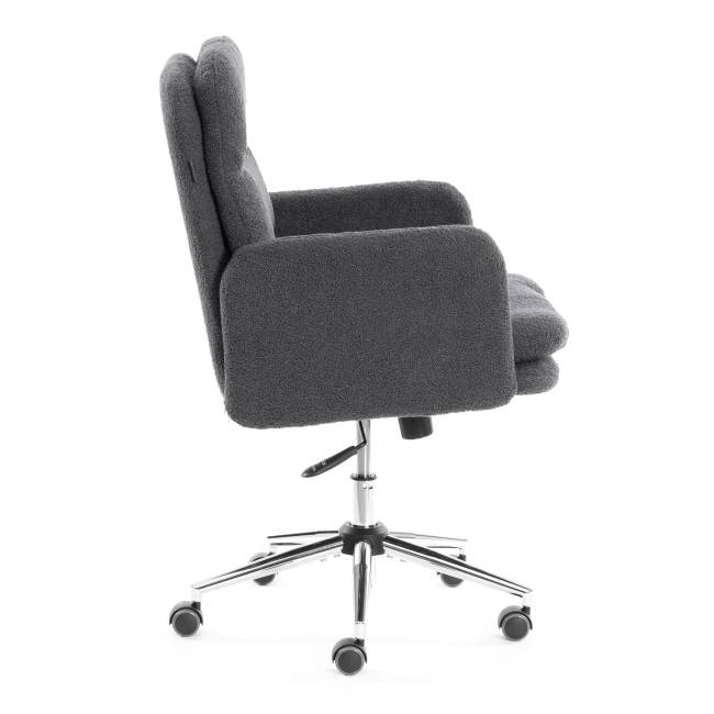 Кресло Dover/Довер хром букле, серый, барни серый серый, barni grey букле